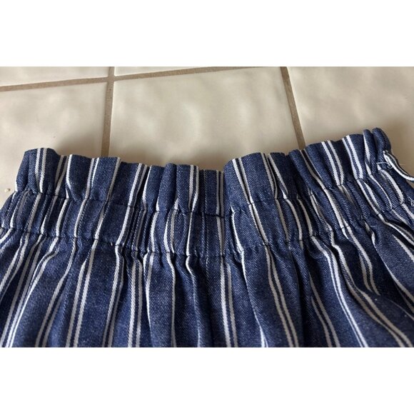 Shein Size Small Casual Short Shorts Loose Fit Elastic Waist Blue/White Stripe - Picture 9 of 12